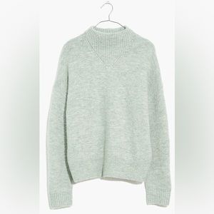 NWT Madewell Dillon Mockneck Pullover (XXS, Heather Mint)